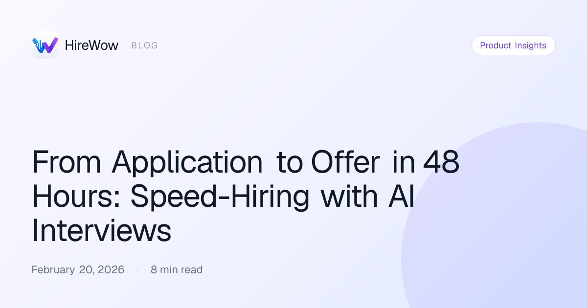 From Application to Offer in 48 Hours: Speed-Hiring with AI Interviews ...